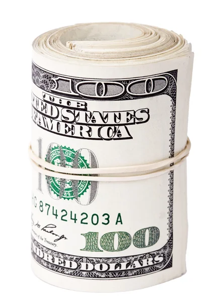 Roll of 100 US dollar Bills — Stock Photo, Image