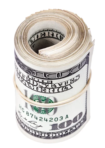 Roll of 100 US dollar Bills — Stock Photo, Image