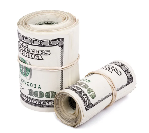 Two 100 US dollar Rolls — Stock Photo, Image