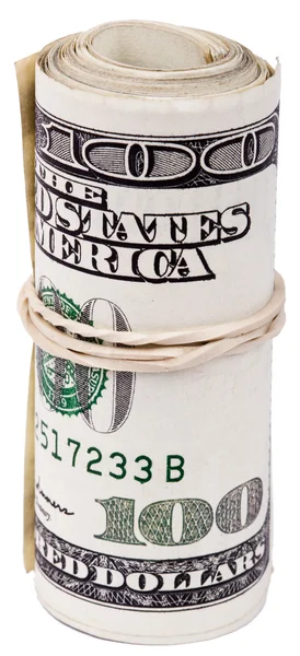 Roll of 100 US dollar Bills — Stock Photo, Image