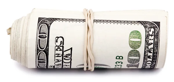 Rolo de 100 dólares americanos Bills — Fotografia de Stock