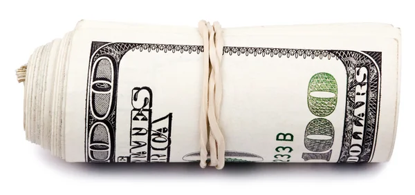 Roll of 100 US dollar Bills — Stock Photo, Image