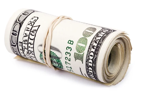 Roll of 100 US dollar Bills — Stock Photo, Image