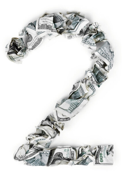 2 Two - Crimped 100 us dollar Bills