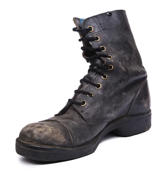 Isolato usato Esercito Boot — Foto Stock