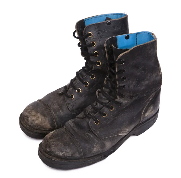 Isolerade används armén boots — Stockfoto