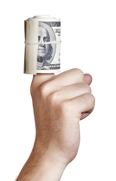 Megvan a pénz, az ujján — Stock Fotó