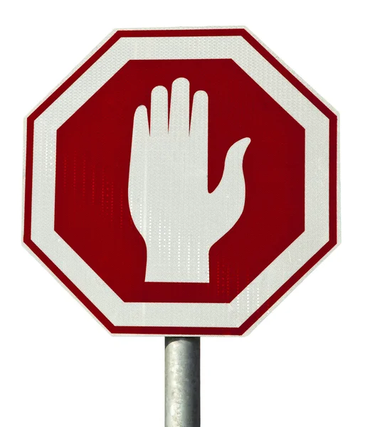 Na białym tle znak stop — Zdjęcie stockowe