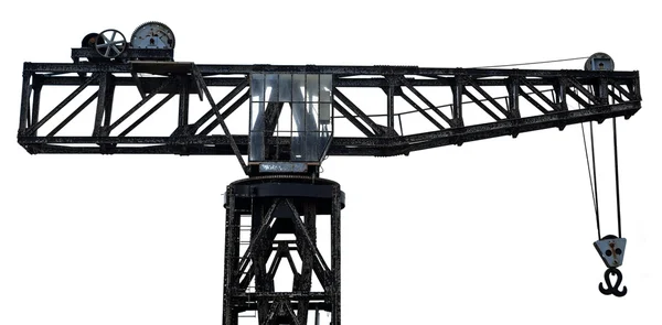 Isolerade vintage hamnen crane — Stockfoto