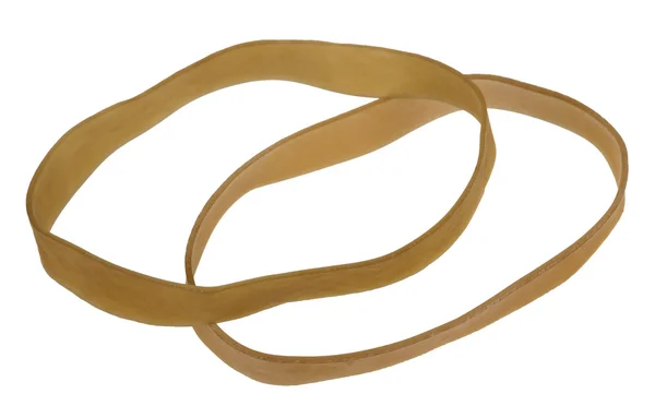 Twee geïsoleerde rubber bands — Stockfoto