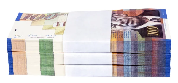 Isolated 100 NIS Bills Stack — Stock Photo, Image