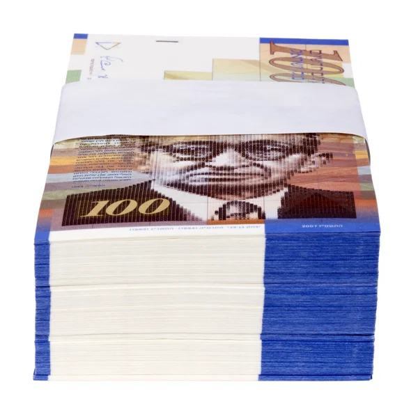 Isolated 100 NIS Bills Stack — Stock Photo, Image