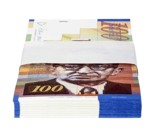 Isolated 100 NIS Bills Stack — Stock Photo, Image
