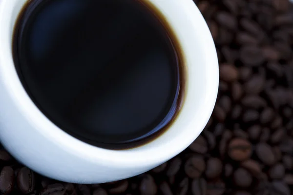 Black Coffee and Beans — Stock Photo, Image