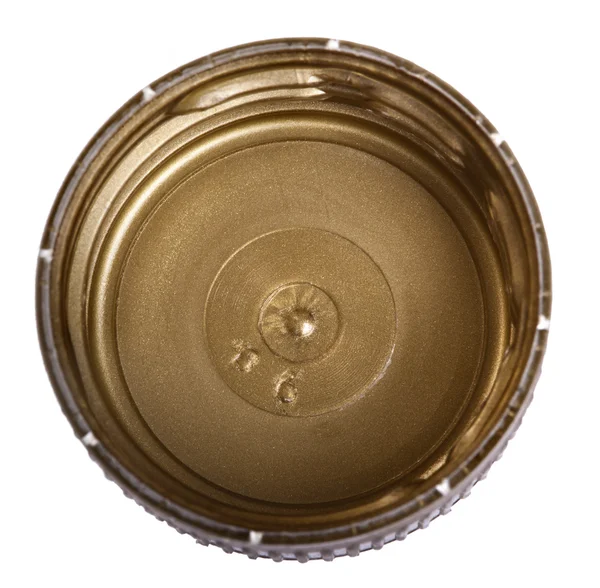 Geïsoleerde gouden plastic dop — Stockfoto