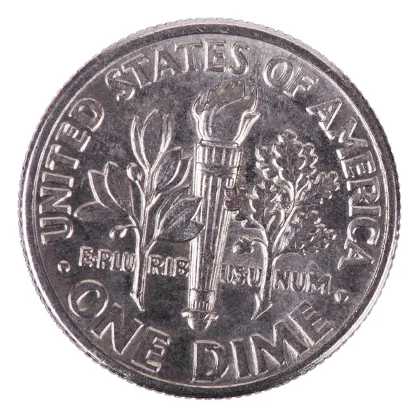 Isolated Dime - Tails Frontal Stock Image