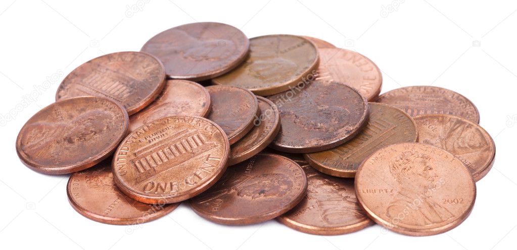 Isolated Pile of Pennies