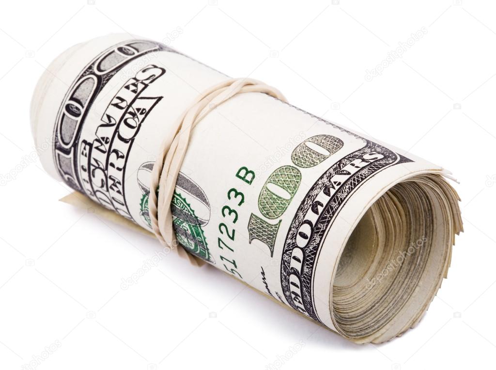 Roll of 100 US dollar Bills — Stock Photo © eldadcarin #22404587