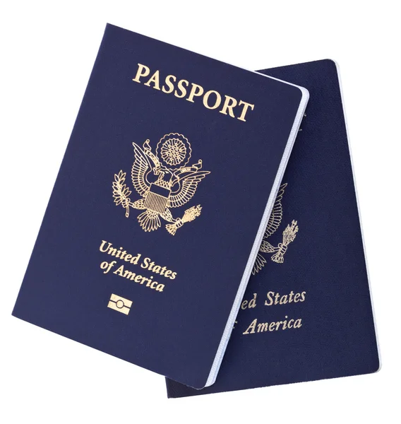 Passaportes americanos isolados — Fotografia de Stock