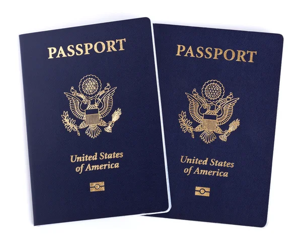 Passaportes americanos isolados — Fotografia de Stock