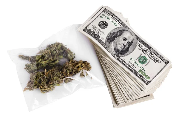 Marijuana and Cash — Stock Photo, Image