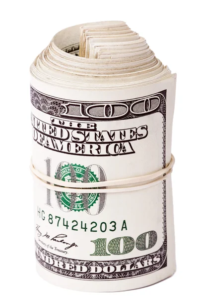 Roll of 100 US dollar Bills — Stock Photo, Image