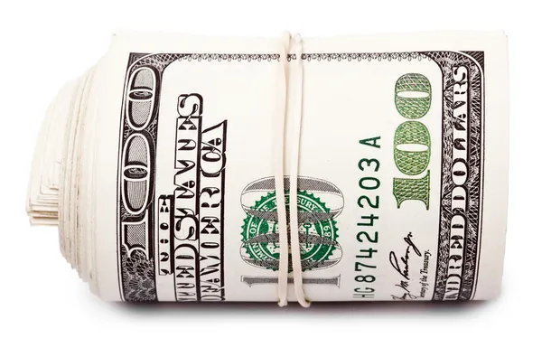 Rolo de 100 dólares americanos Bills — Fotografia de Stock