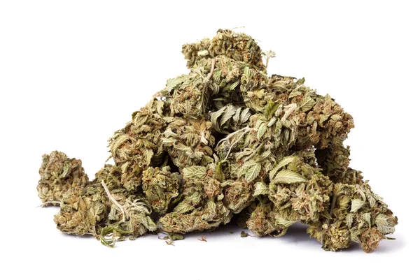 Marijuana isolata Pile — Foto Stock