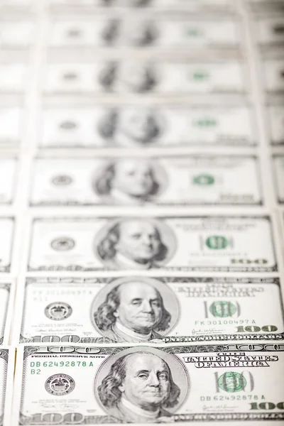 Доларів США, сотень законопроектів — стокове фото