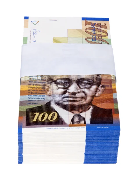 Isolated 100 NIS Bills Stack — Stock Photo, Image