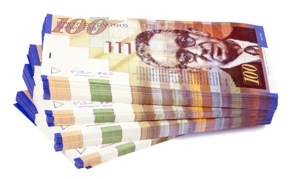 100-Euro-Scheine kreuz und quer gestapelt — Stockfoto