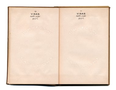 İngilizler Filistin'e vintage pasaportu