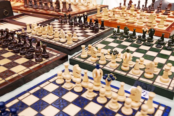 Chess Boards For Sale at Mauerpark Flea Sunday Flea Market — Stock Photo, Image