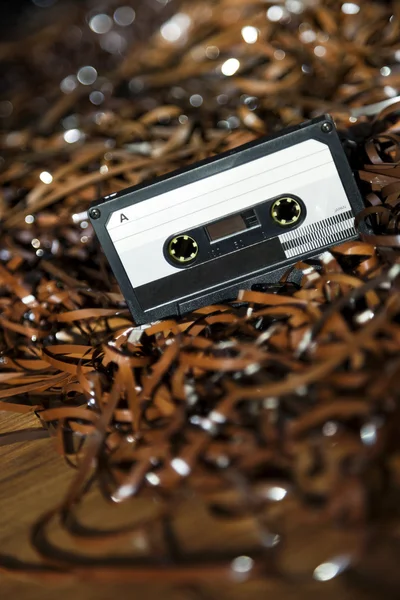 Cassette audio enregistrable vierge sur bande magnétique Focus sélectif — Photo