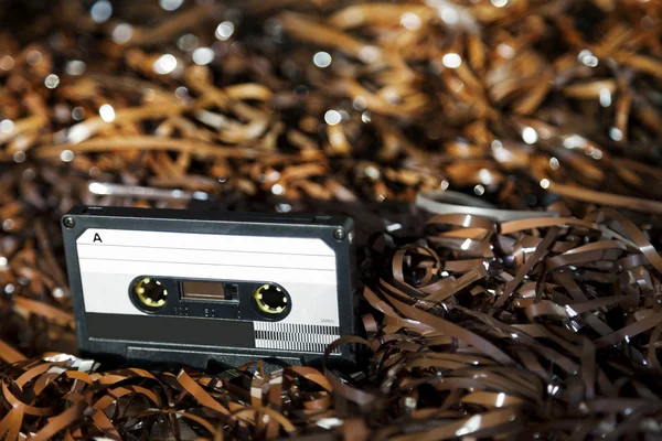 Cassette audio enregistrable vierge sur bande magnétique Focus sélectif — Photo