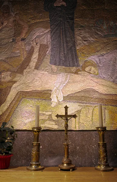 Mosaik der Kreuzigung nach der Kreuzigung - Kirche des heiligen Grabes — Stockfoto