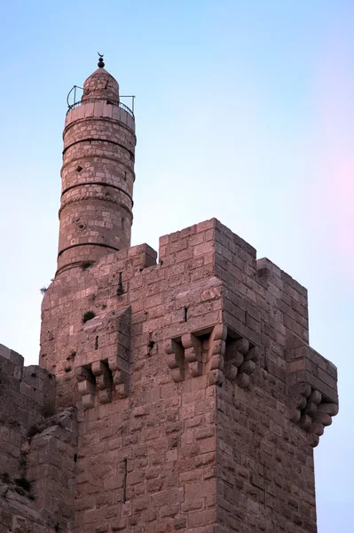 Tower of David at Dusk — Stock Photo, Image