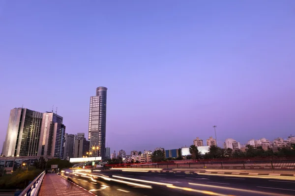 Ingresso del distretto di Downtown al tramonto — Foto Stock