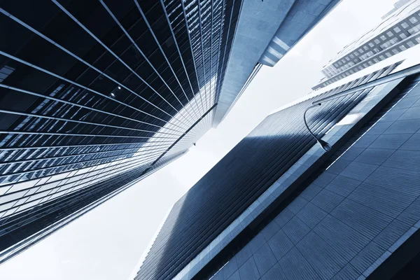 Felhőkarcolók absztrakt cianotípia fekete-fehér — Stock Fotó