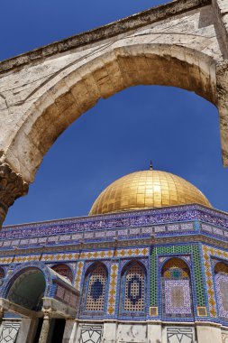 Dome of the Rock through an Arch clipart