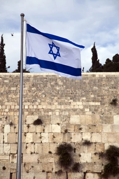 Israël vlag & de Klaagmuur — Stockfoto