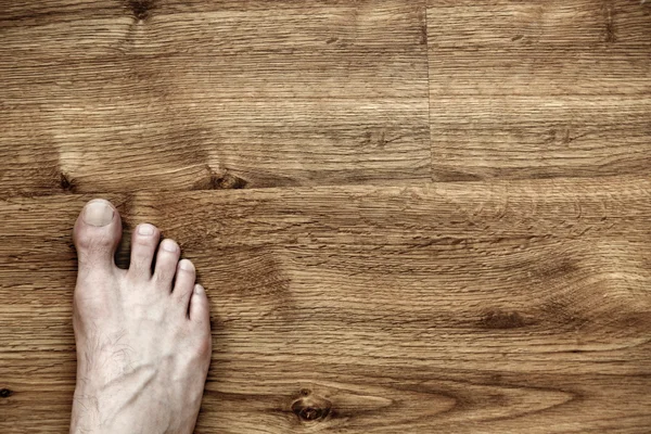 Right Foot on Parquet — Stock Photo, Image