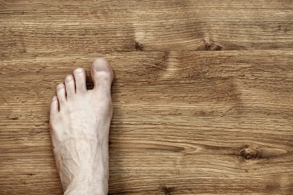 Left Foot on Parquet — Stock Photo, Image