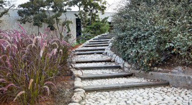 Pastoral Staircase in Urban Garden clipart