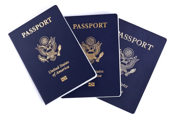 Passaportes americanos isolados — Fotografia de Stock