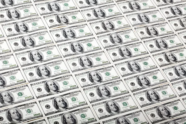 One Hundred Dollar Bills Background - Diagonal — Stock Photo, Image