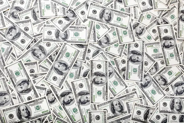 One Hundred Dollar Bills Background - Mess — Stock Photo, Image