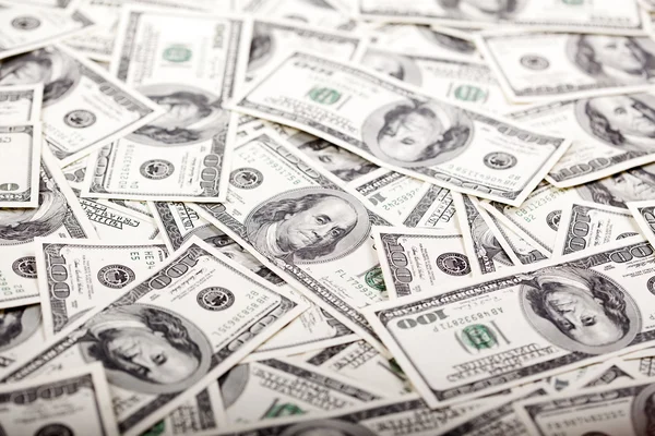 One Hundred Dollar Bills Background - Mess — Stock Photo, Image