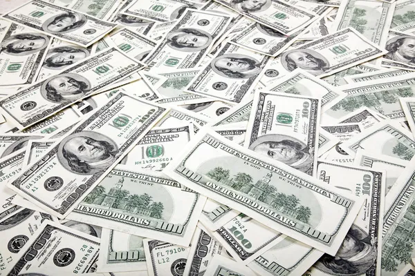 One Hundred Dollar Bills Mess - Reverse — Stock Photo, Image