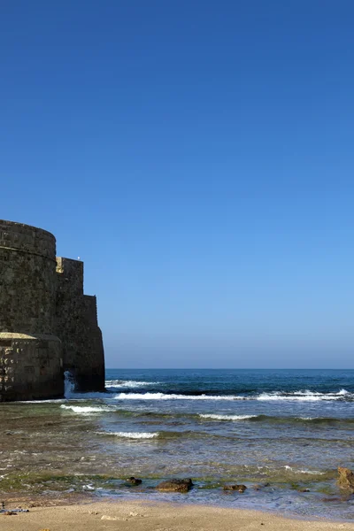 Acco 's City Wall & Seashore — Fotografia de Stock